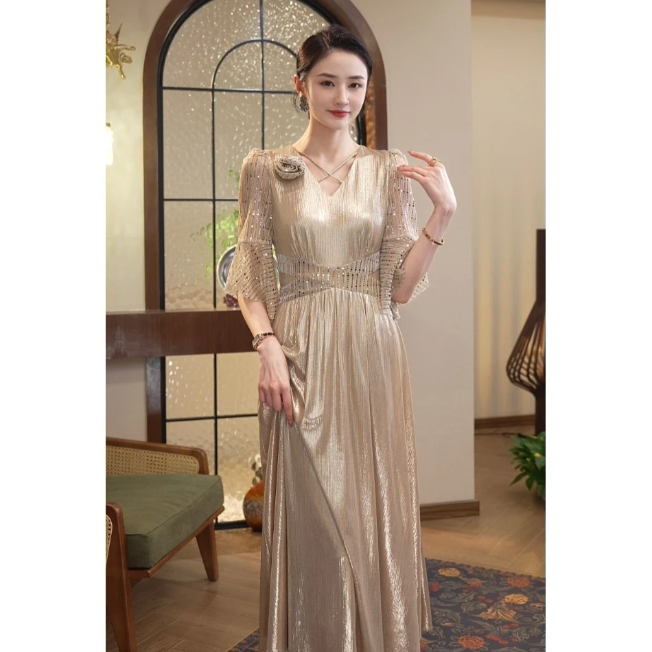 唐熹现货2025新款【LT24-C220】高贵轻奢气质显瘦优雅宴会连衣裙子