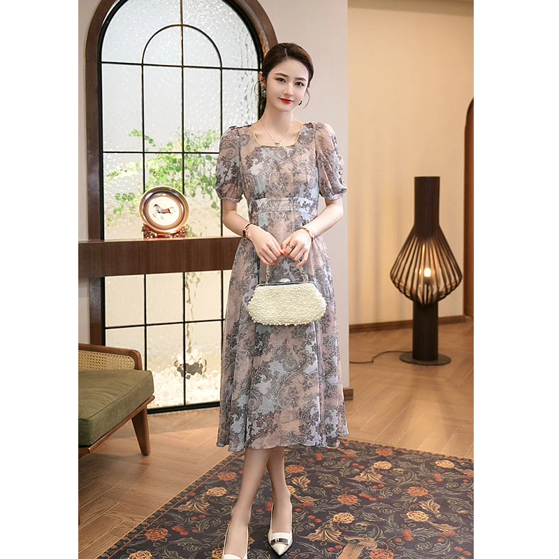 现货2025夏季新款女装【XY23-X125】高级质感法式海边度假连衣裙子