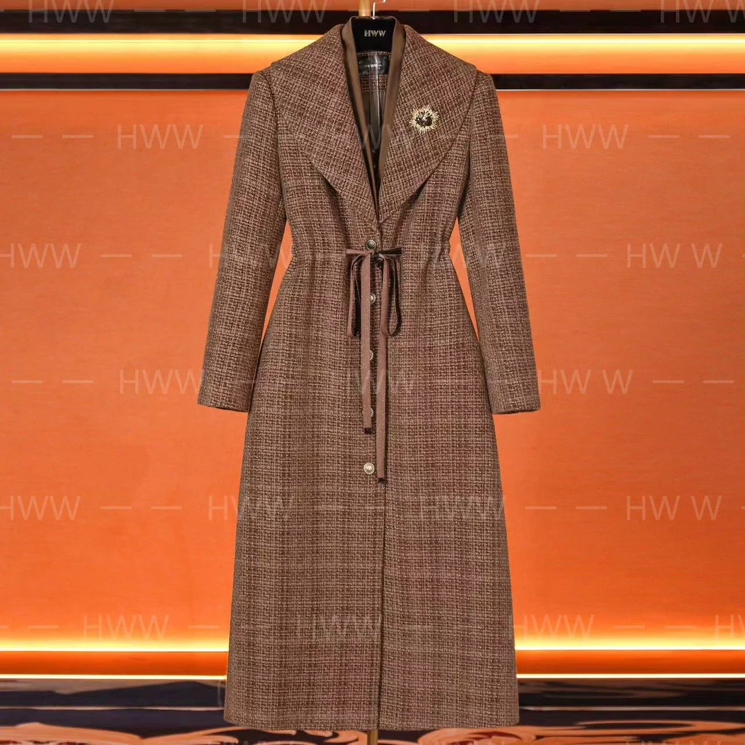 设计师女装连衣裙优雅女士气质修身时尚收腰大衣DHZZR405369