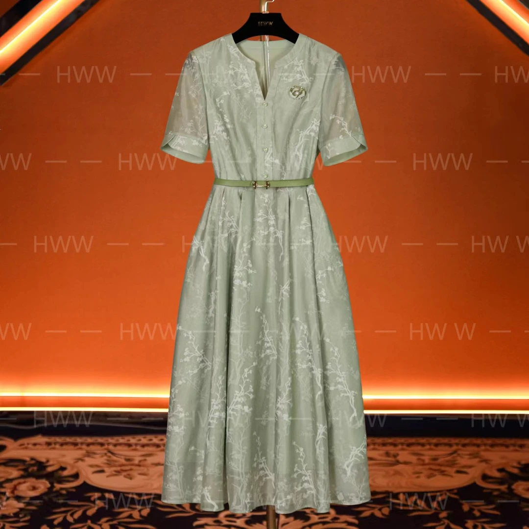 HWW轻奢设计师女装连衣裙气质修身时尚大气收腰连衣裙HZ6008