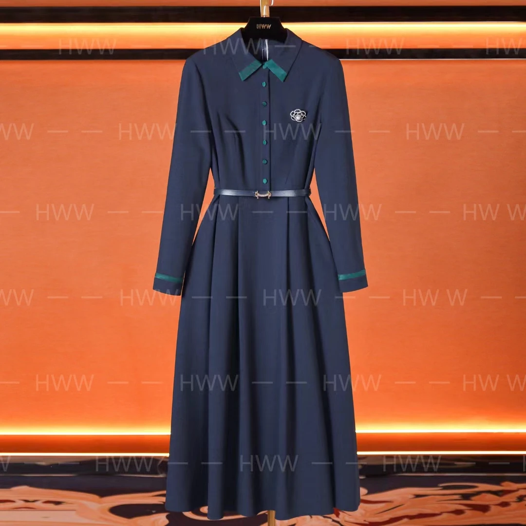 HWW轻奢设计师女装连衣裙优雅气质修身时尚收腰连衣裙DHZZR404066