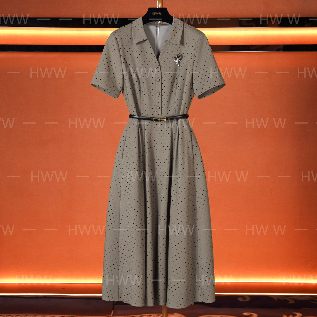 HWW轻奢设计师女装连衣裙优雅气质修身时尚收腰连衣裙DHZRR402023