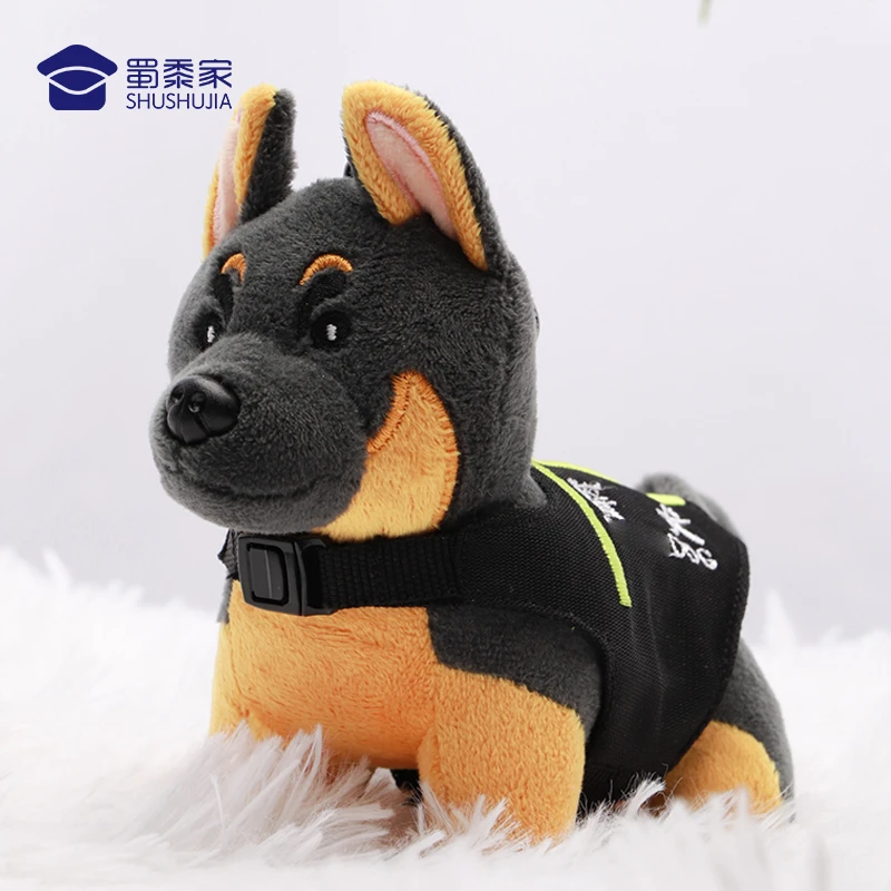 蜀黍家【警犬挂扣】德牧拉布拉多警犬玩具玩偶车载钥匙扣挂坠礼品