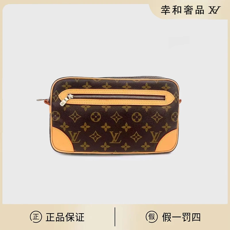 95新 LouisVuitton/路易威登 老花中古手拿开口笑/SNKKX