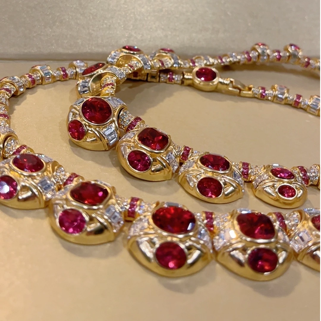 铜合金项链 王妃的珍宝--法式奢华金色时尚复古重工项链