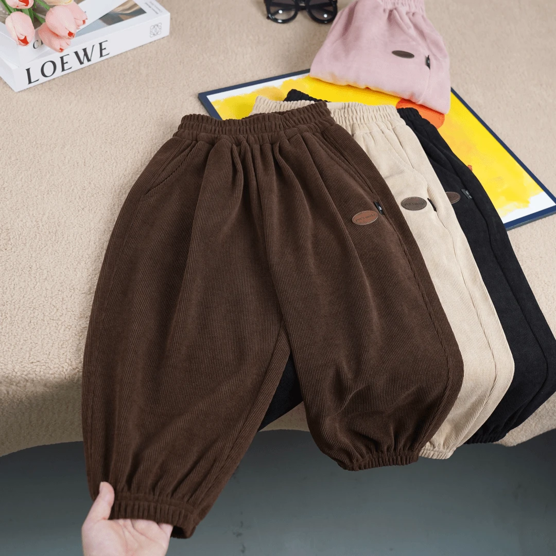 【现货】男女童长裤宽松木棉休闲裤秋款男童裤子韩版洋气中大童长裤