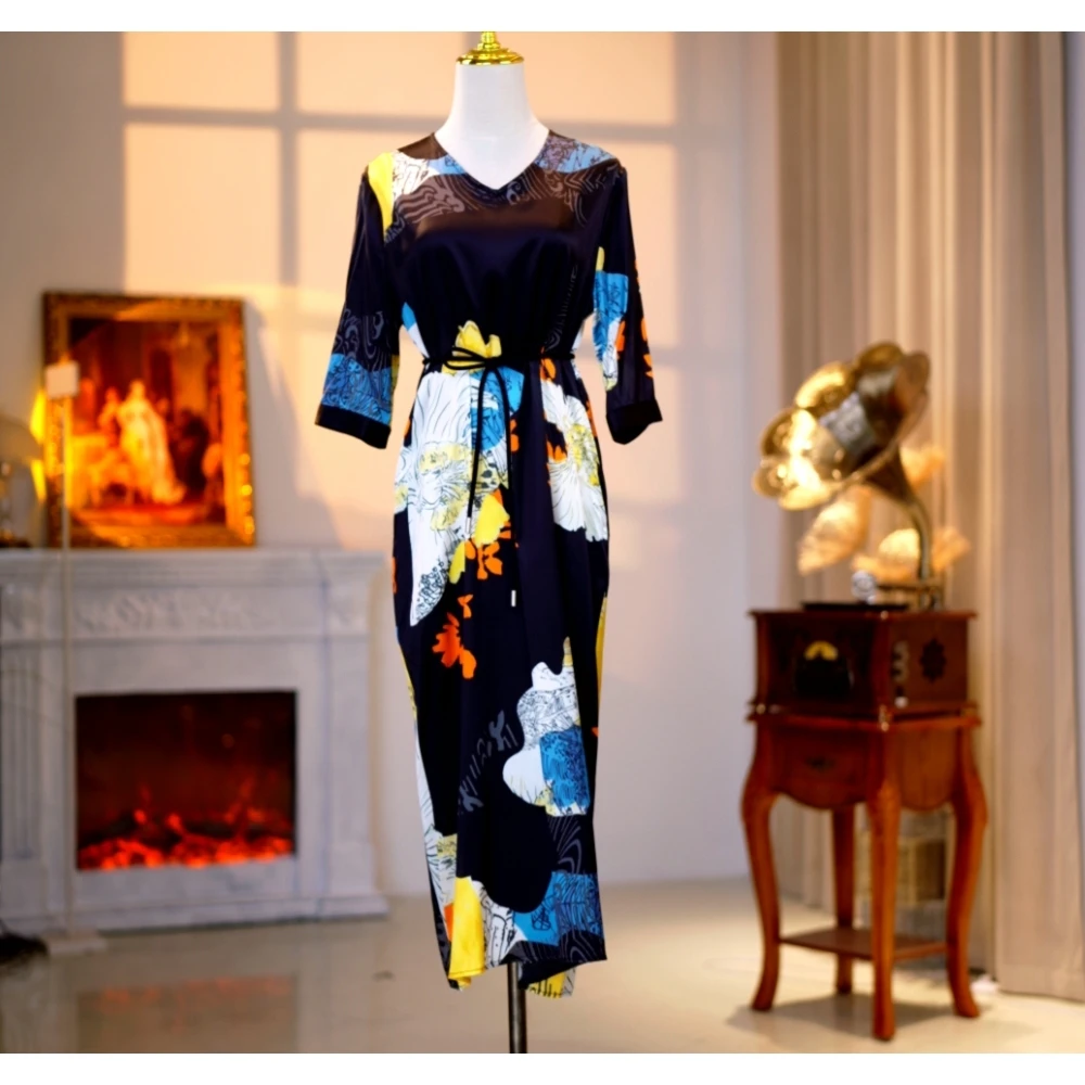 桑蚕丝高定时尚气质减龄优雅连衣裙  250070