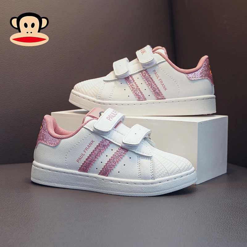 大嘴猴童鞋小白鞋2024春季新款男女童低帮休闲运动儿童鞋子潮流款