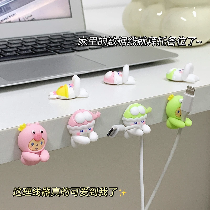 可爱兔数据线固定器强力充电器固定器免打孔理线器固线卡扣固定器
