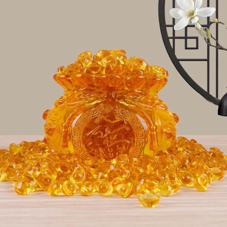 私花主义10厘米福袋摆件存钱袋元宝家居摆设开业乔迁