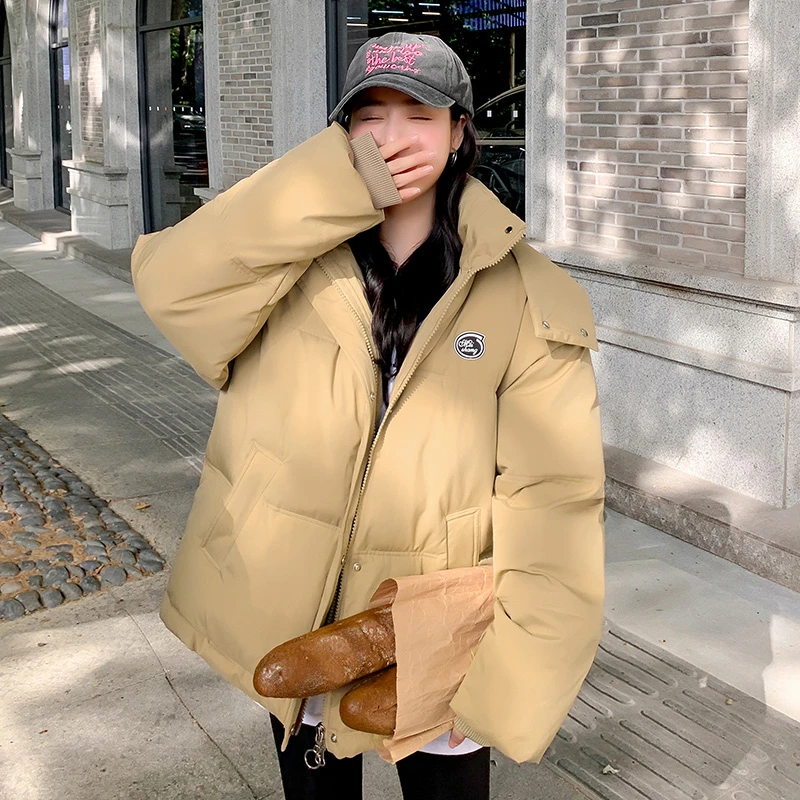 现货 小仙女新款面包服短款棉衣棉服女韩版宽松秋冬季外套棉袄