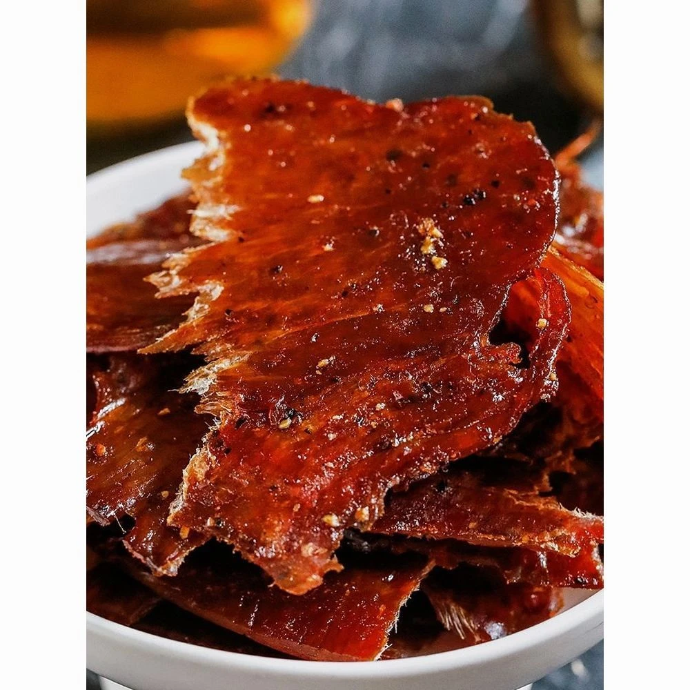 原切大片吊龙猪肉脯原味/黑椒果木碳烤高蛋白手撕解馋休闲零食