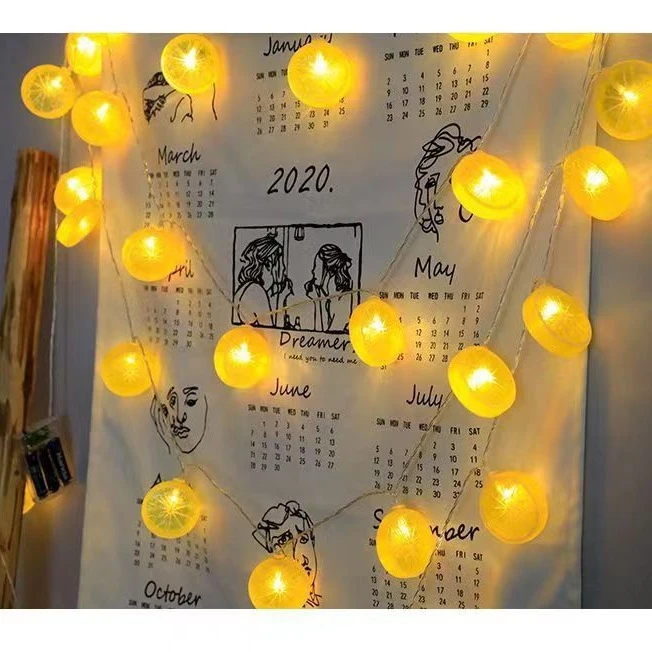 家装灯饰光源柠檬灯网红摆摊氛围灯汽车后备箱灯串房间装饰灯彩灯