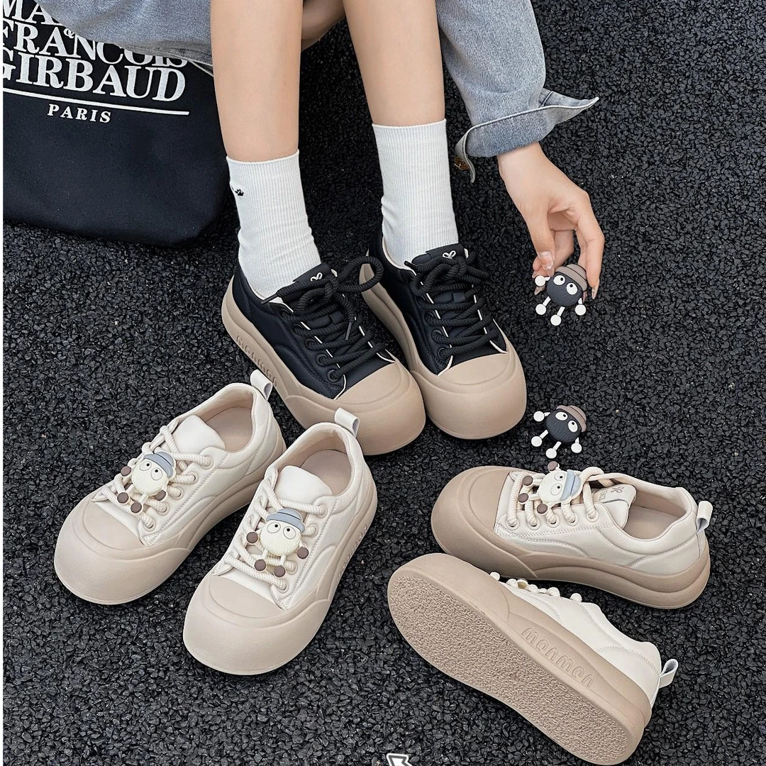 【要暴富】2024秋季爆款卡通娃娃大头鞋时尚百搭休闲厚底软萌板鞋女