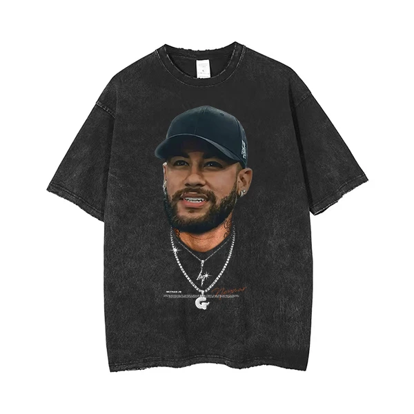 内马尔-大头时尚版足球长袖卫衣重磅棉短袖t恤情侣款夏上衣