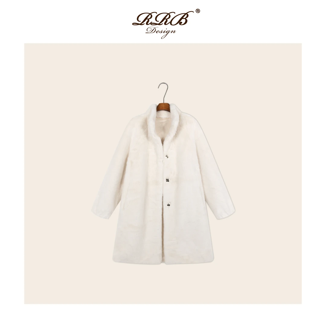 RRB Design 「渐入冬境」 时髦中长款环保毛毛外套
