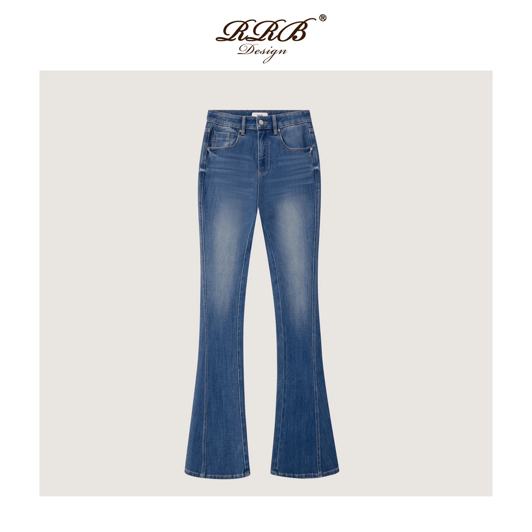 RRB Design「超模裤」重磅高腰修身高弹塑型显瘦牛仔喇叭裤