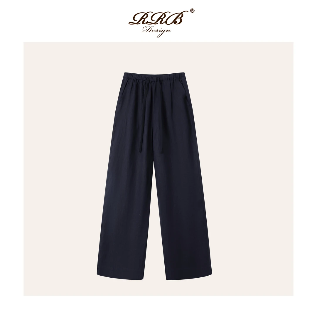 RRB Design「轻盈随性」100%水洗亚麻抽绳休闲裤