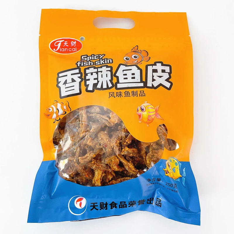 鱼香辣鱼皮大包装海鲜零食麻辣鱼皮干蜜汁甜辣鳕鱼皮美食笋1g