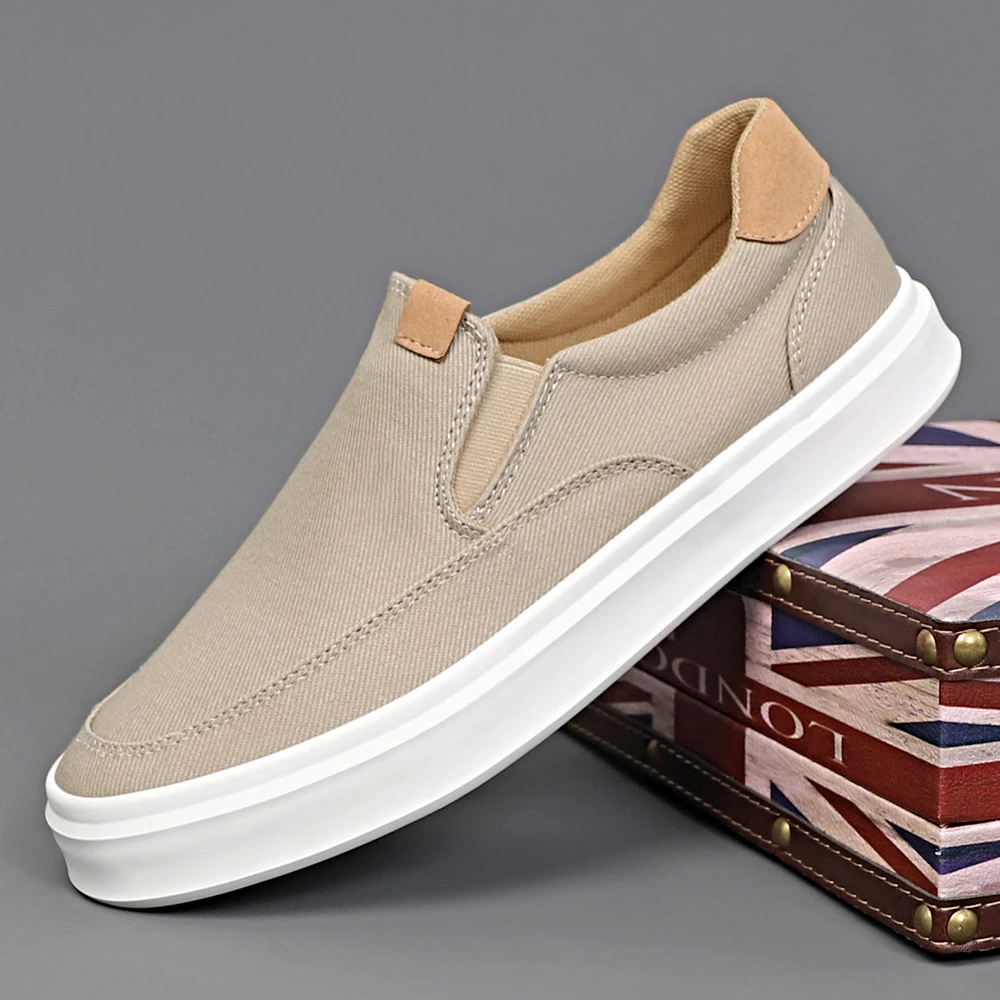 2024秋季新款帆布鞋男轻便一脚蹬懒人鞋时尚休闲鞋套脚布鞋*24089