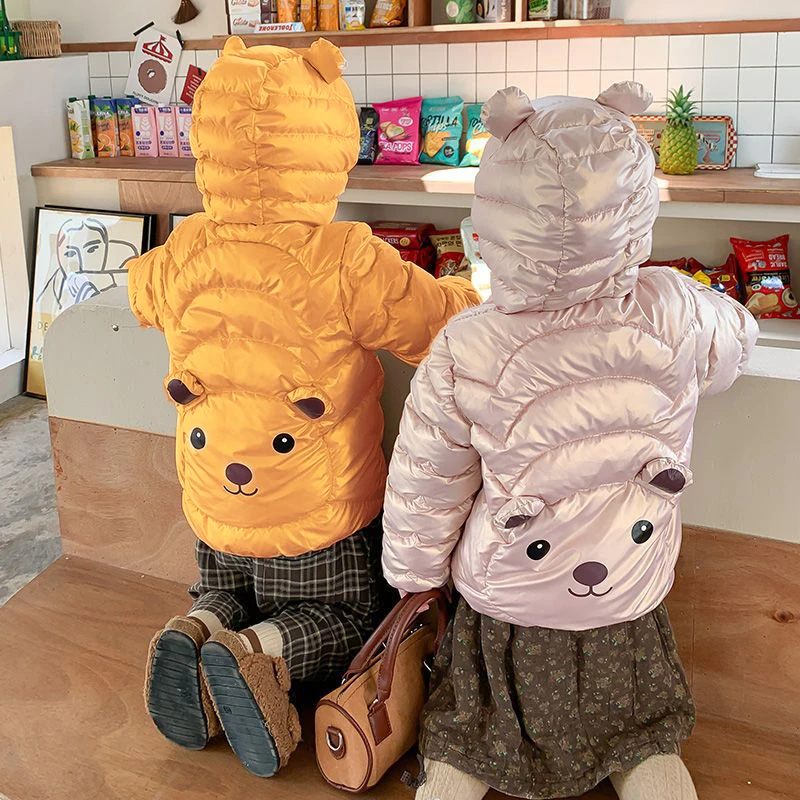新款儿童棉服卡通抱抱熊儿童冬季免洗棉袄轻薄款