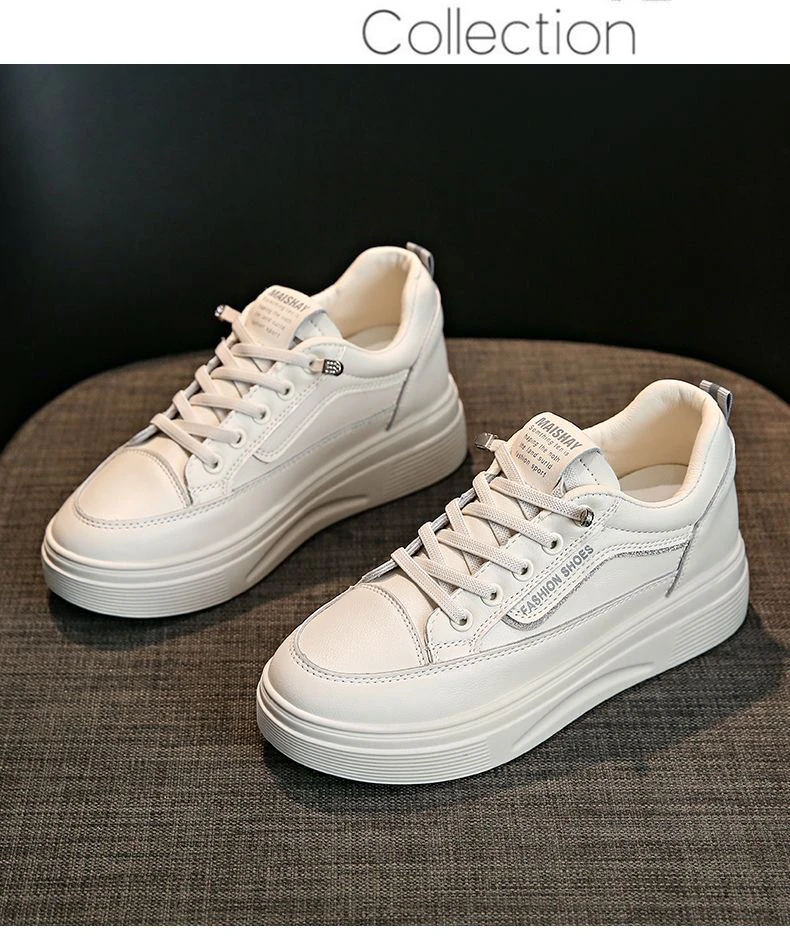 内增高2024春夏新款厚底6公分百搭小白鞋韩版潮ins休闲鞋简约板鞋