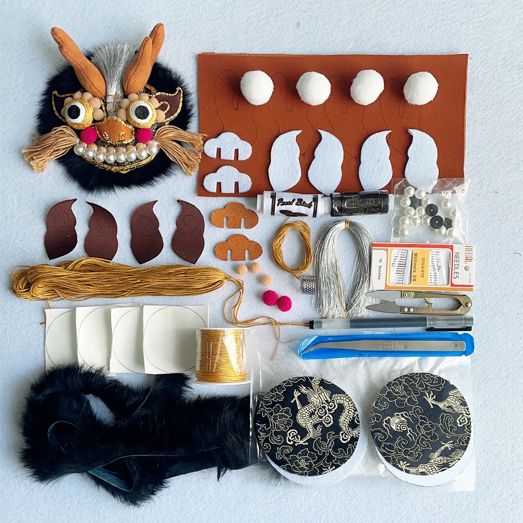 【美拉德龙头材料包】【没有鞋】内含一对龙头材料 虎头鞋材料包