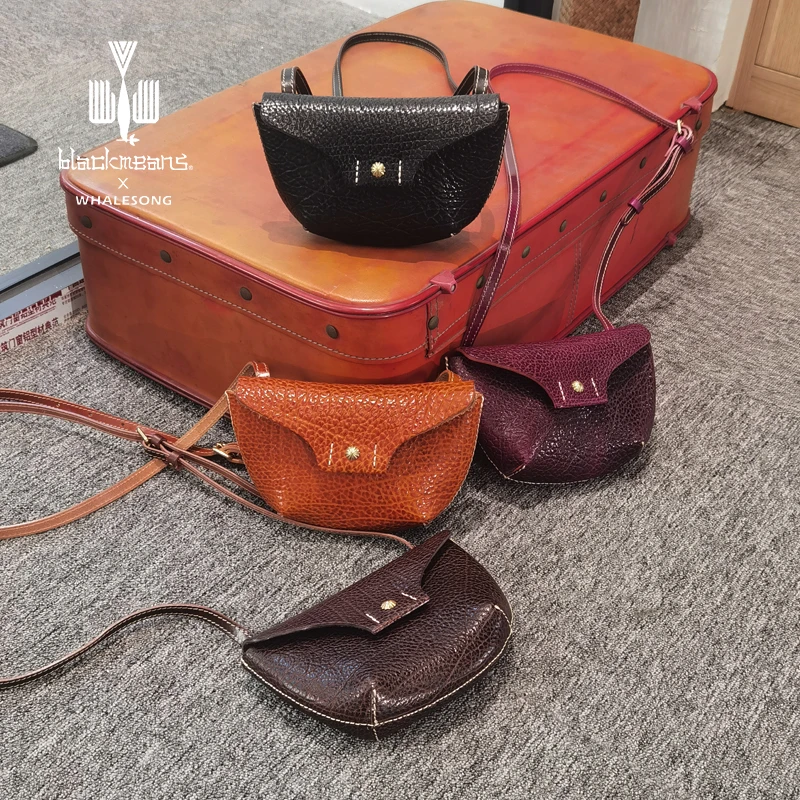 6327新款头层牛皮野牛纹菊花钉斜挎包真皮单肩复古休闲百搭潮流