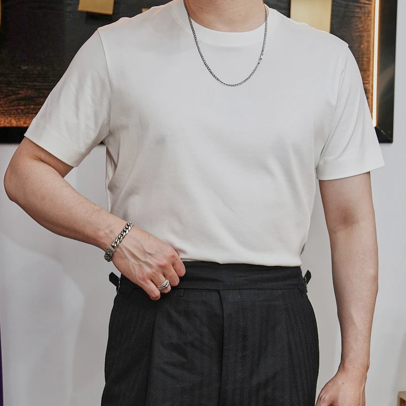 【KORTWILL】春夏水柔丝光棉纯棉男士T恤通用短袖中性风短袖T恤