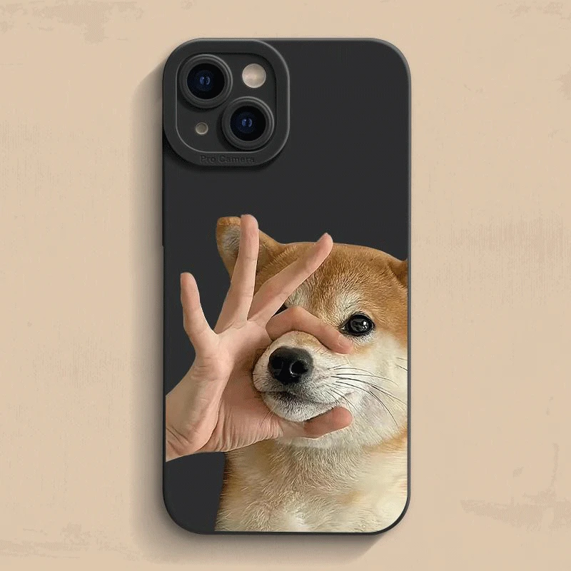 闭嘴柴犬苹果手机壳iPhone15promax防摔X男14软壳12/xr创意11趣味