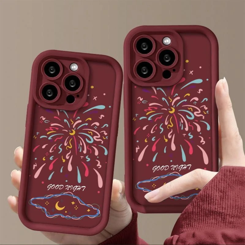 彩色烟花苹果15ProMax手机壳iPhone14新款13硅胶12简约11软壳X女8