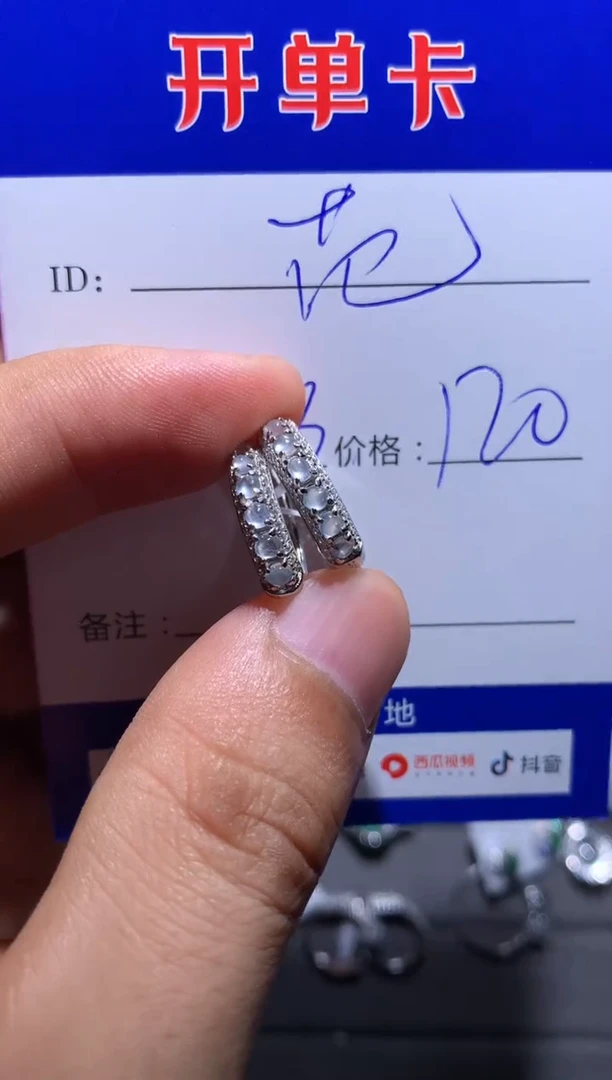 【闪购商品】翡翠耳饰银S925镶嵌范范