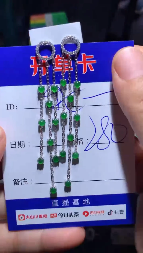 【闪购商品】翡翠耳饰银S925镶嵌我不想去上学