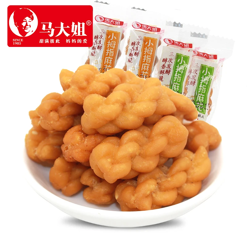 马大姐小拇指麻花蜂蜜味芝麻味椒盐黑糖香酥脆传统小麻花零食