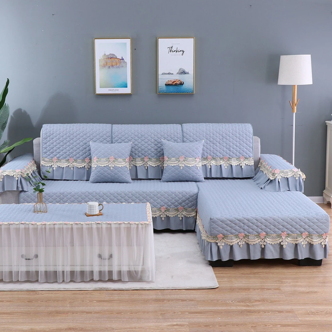 新款沙发垫套装四季通用简约方形脚踏单人加厚盖布全套冬季全包