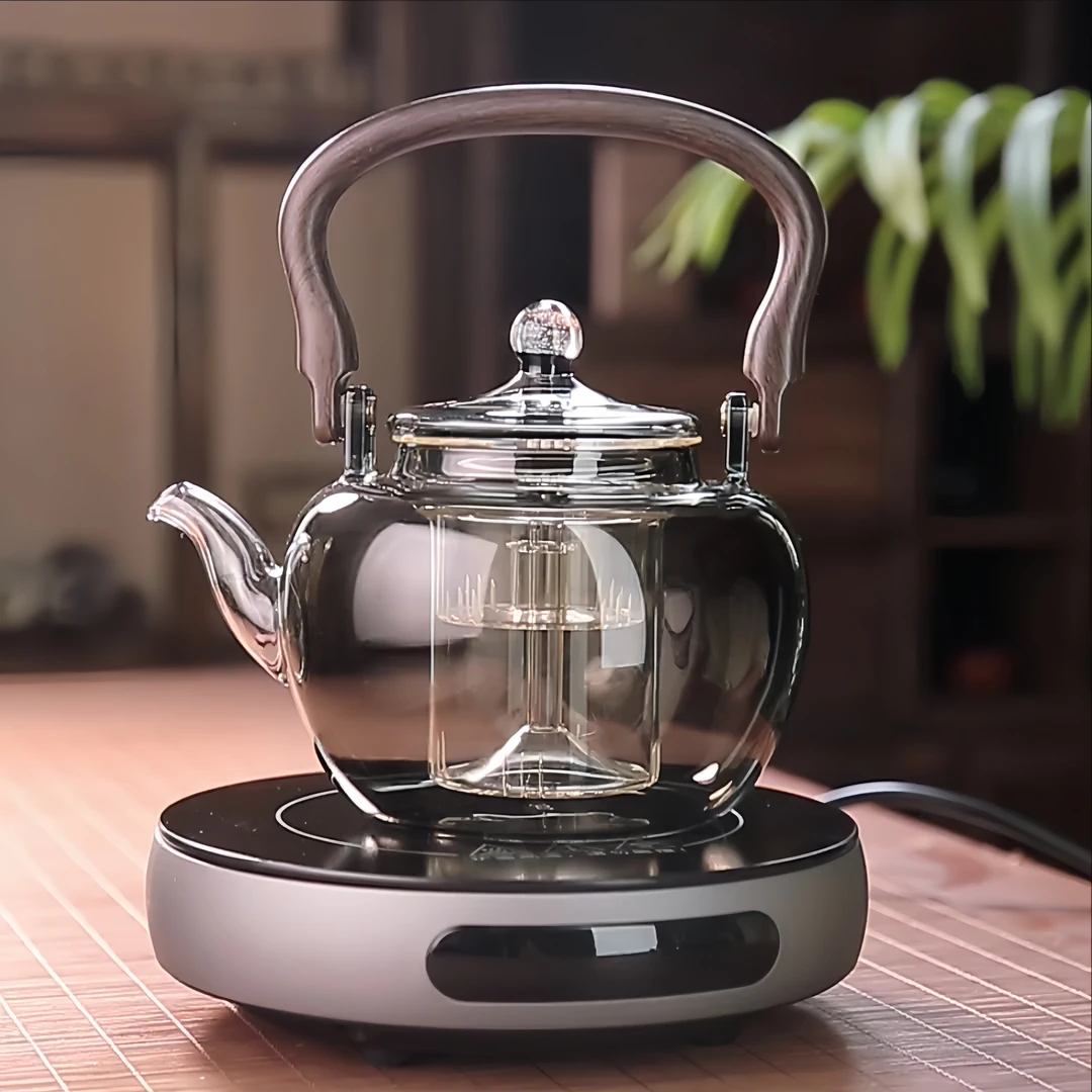 高端电陶炉煮茶壶套装耐热玻璃烧水壶泡茶专用蒸煮一体提梁壶家用