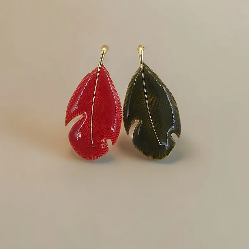 合金琉璃耳饰 2046  气质百搭时尚复古简约羽毛古风vintage耳饰