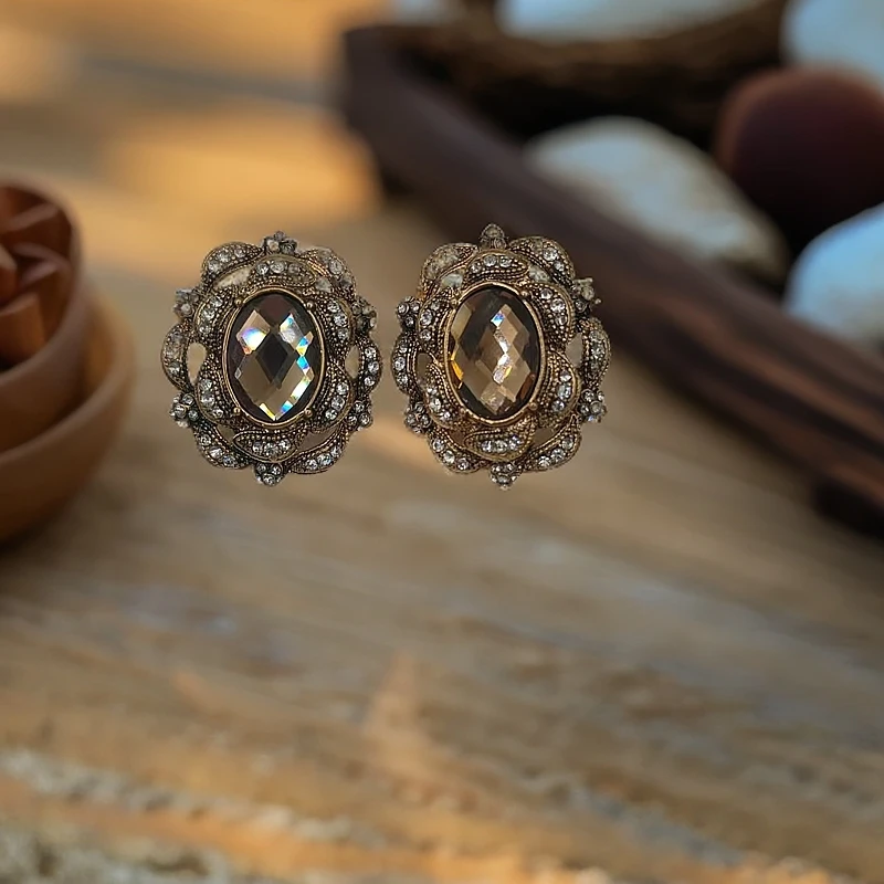 合金珐琅耳饰 2017 耳钉手工气质可爱百搭方形复古清新简约耳饰