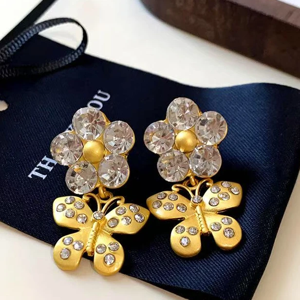 合金亚克力耳饰 2072 古风气质轻奢时尚百搭复古个性镶嵌耳饰