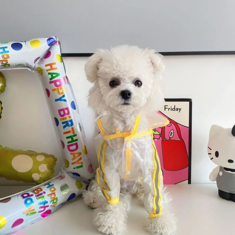 狗狗四脚雨衣包脚包尾防水带反光条可爱雨具宠物用品小狗雨季必备