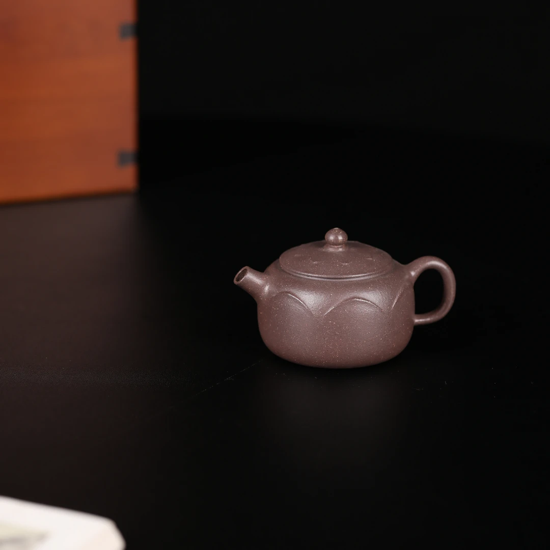 【天青.步步生莲】围炉夜话宜兴原矿自营款紫砂壶古味壶泥莲身90CC