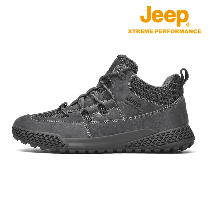 JEEP/吉普男鞋高帮鞋2023秋冬新款户外休闲鞋防滑耐磨登山徒步鞋