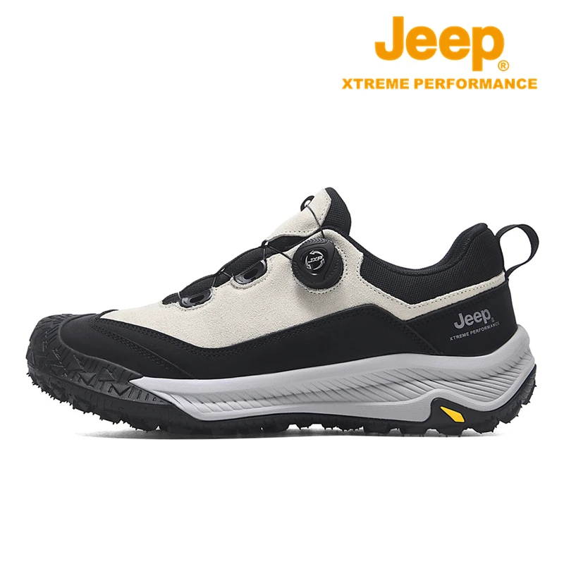 JEEP/吉普户外徒步登山鞋2024年男士秋冬免系带低帮软底防滑男鞋