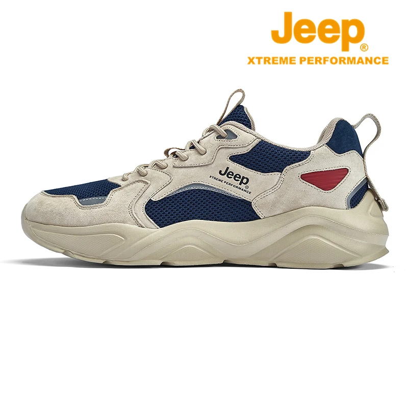 JEEP/吉普户外休闲鞋夏季男士复古轻便跑步鞋时尚百搭舒适徒步鞋