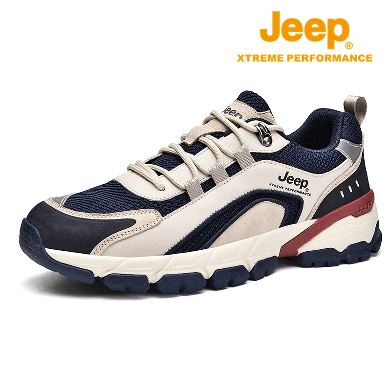 JEEP/吉普户外休闲运动鞋男2023夏季新款百搭时尚鞋子透气网面鞋