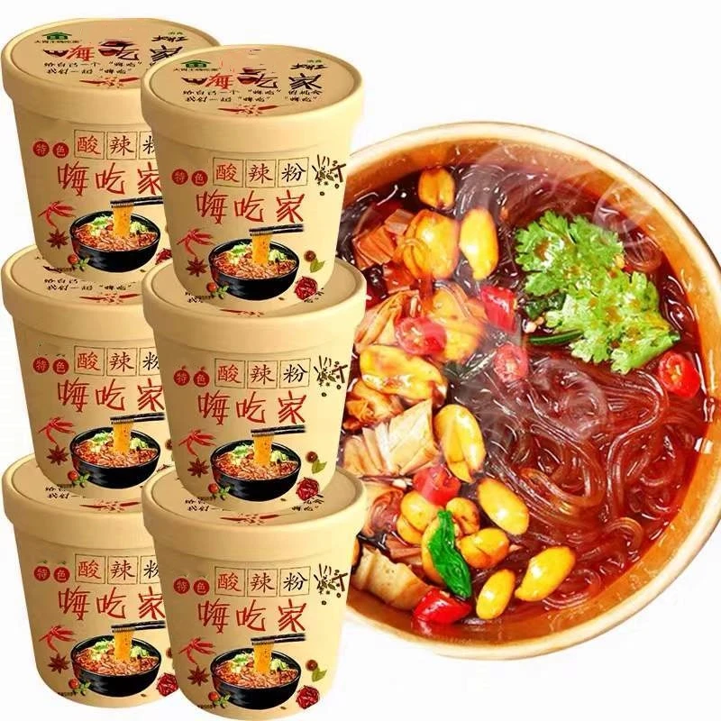 酸辣粉嗨吃家重庆麻辣特色辣味酸爽鲜香手工桶装香辣正宗好红薯粉