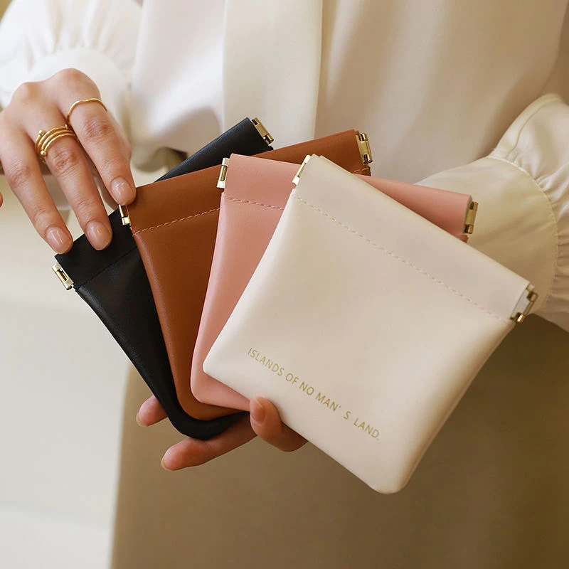 弹力片化妆包外出随身携带小号网红收纳包口红包简约ins风耳机包