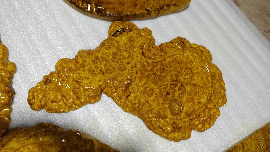 黄金樟中式时尚复古绿色手工欧式金丝楠茶盘实木茶具