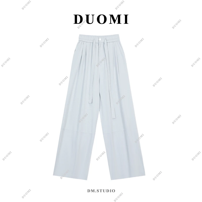 【DUOMI】高腰显瘦直筒裤女夏季薄款时尚百搭休闲裤子DD-0164
