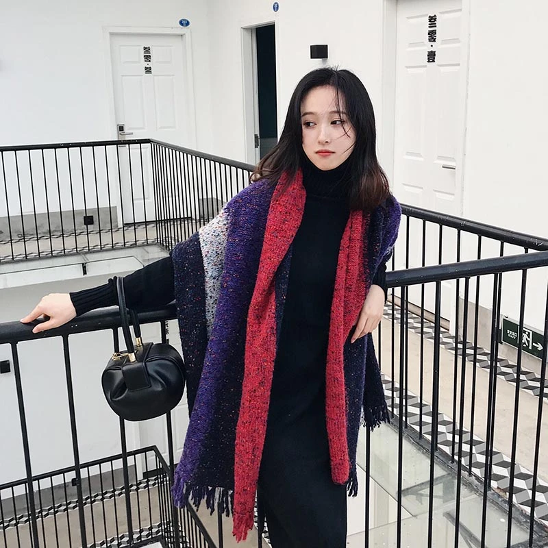 【IAMMEIYA】披肩冬季新款百搭韩版简约女士围巾针织毛线围脖学生